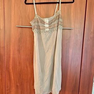 NWT Intimissi Victoria’s Secret Sexy Sheer Gray Lace Mesh slip Dress Large L